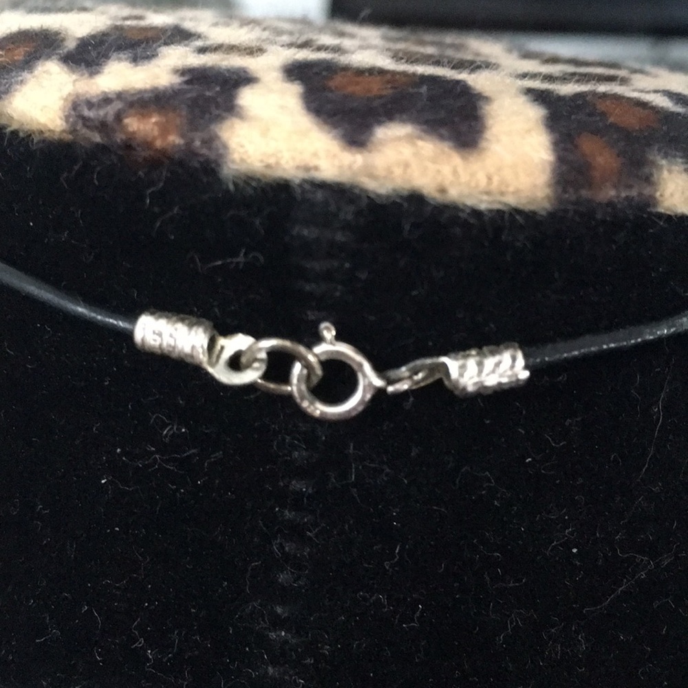 Sterling Leather Swarovski Elements Necklace - image 5